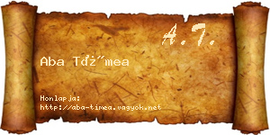 Aba Tímea névjegykártya